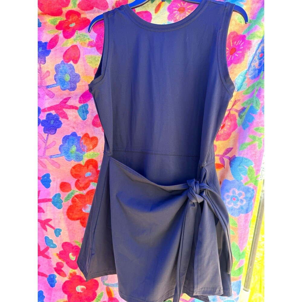 Crane Athletic Dress Black Size L Built-In Shorts Tie Waist NWT